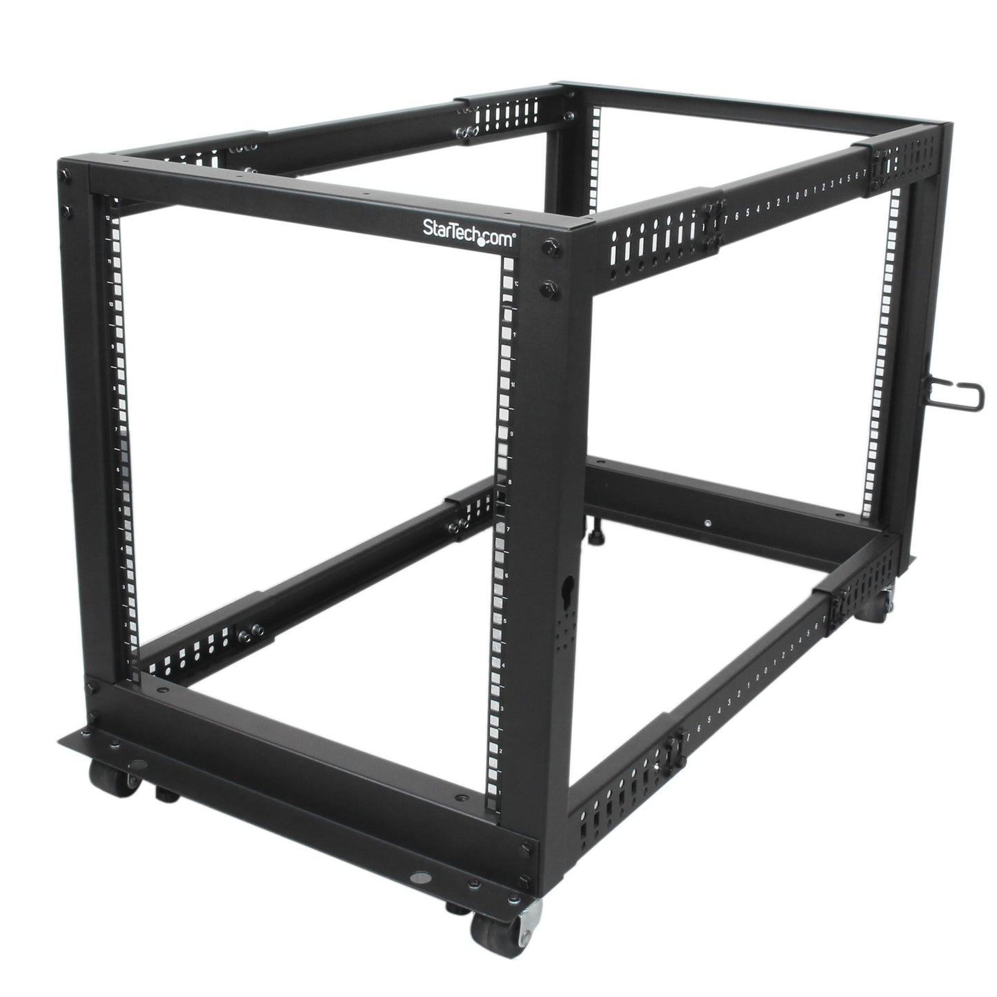 StarTech.com 4POSTRACK12U armario rack Rack o bastidor independiente Negro