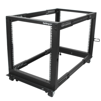 StarTech.com 4POSTRACK12U armario rack Rack o bastidor independiente Negro