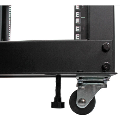 StarTech.com 4POSTRACK12U armario rack Rack o bastidor independiente Negro