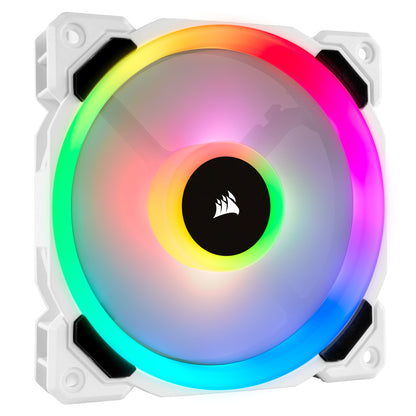 Ventilador para Gabinete Corsair LL120 RGB 120mm Dual Light LED RGB 2200RPM +/- 10% Blanco