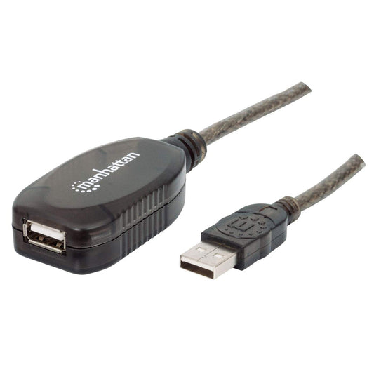 Cable Manhattan USB 2.0 Alta Velocidad Extensión Activa 10m Color Negro