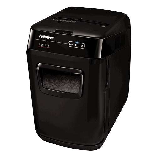 Trituradora Fellowes AutoMax 150C Corte Cruzado 150 Hojas 8.5 Galones Color Negro