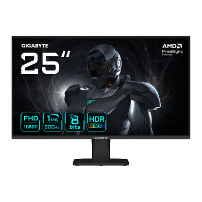 Monitor Gamer Gigabyte GS25F2 24.5 SS IPS FHD 1920x1080 1ms GTG 200Hz HDR10 HDMI DP 3.5mm Speaker 2x2W Negro
