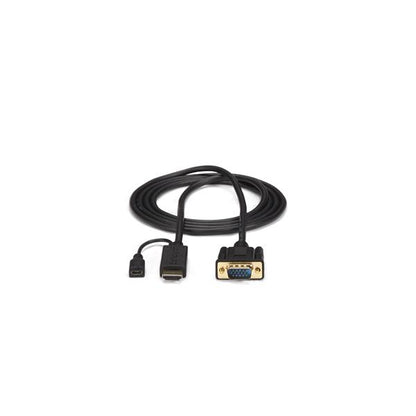 StarTech.com HD2VGAMM6 adaptador de cable de vídeo 1.9 m VGA (D-Sub) HDMI + Micro USB Negro