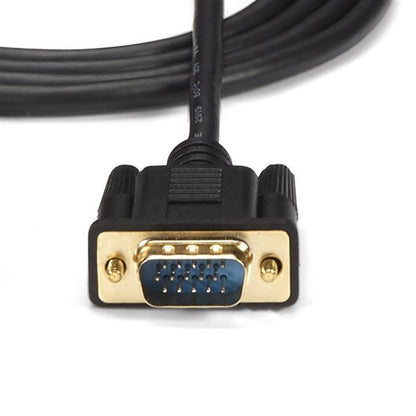 StarTech.com HD2VGAMM6 adaptador de cable de vídeo 1.9 m VGA (D-Sub) HDMI + Micro USB Negro