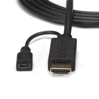 StarTech.com HD2VGAMM6 adaptador de cable de vídeo 1.9 m VGA (D-Sub) HDMI + Micro USB Negro