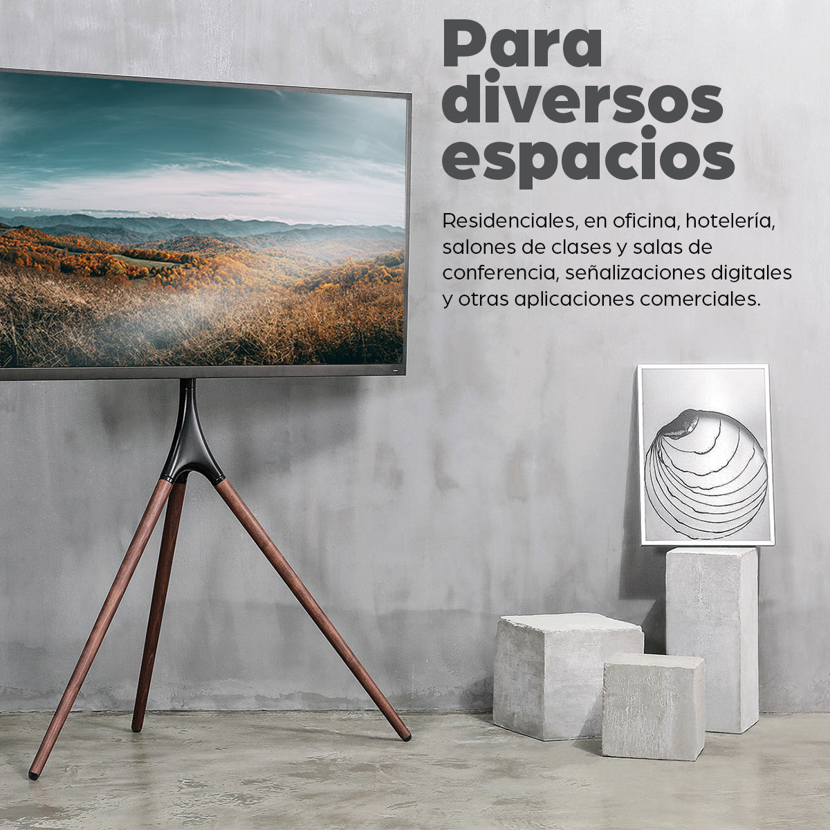 Manhattan 461795 soporte para pantalla plana 165.1 cm (65") Piso Azul, Café