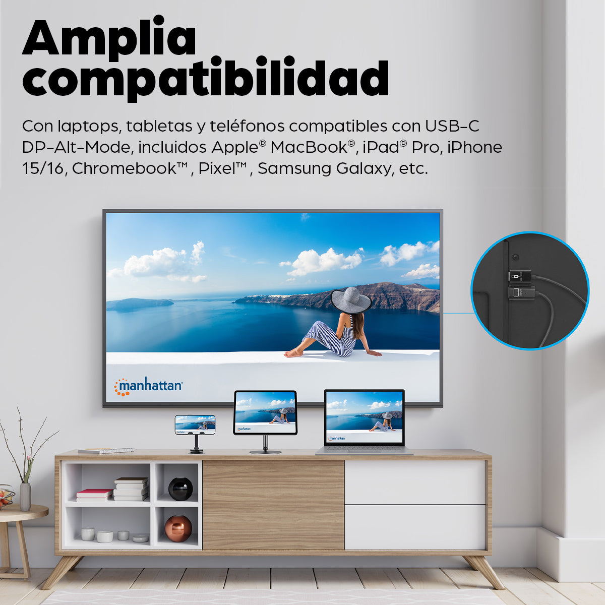 Sistema de Presentacion Inalambrico Manhattan USB-C a HDMI