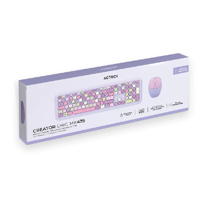 Acteck Chic Colors MK475 teclado Ratón incluido Hogar USB Multicolor