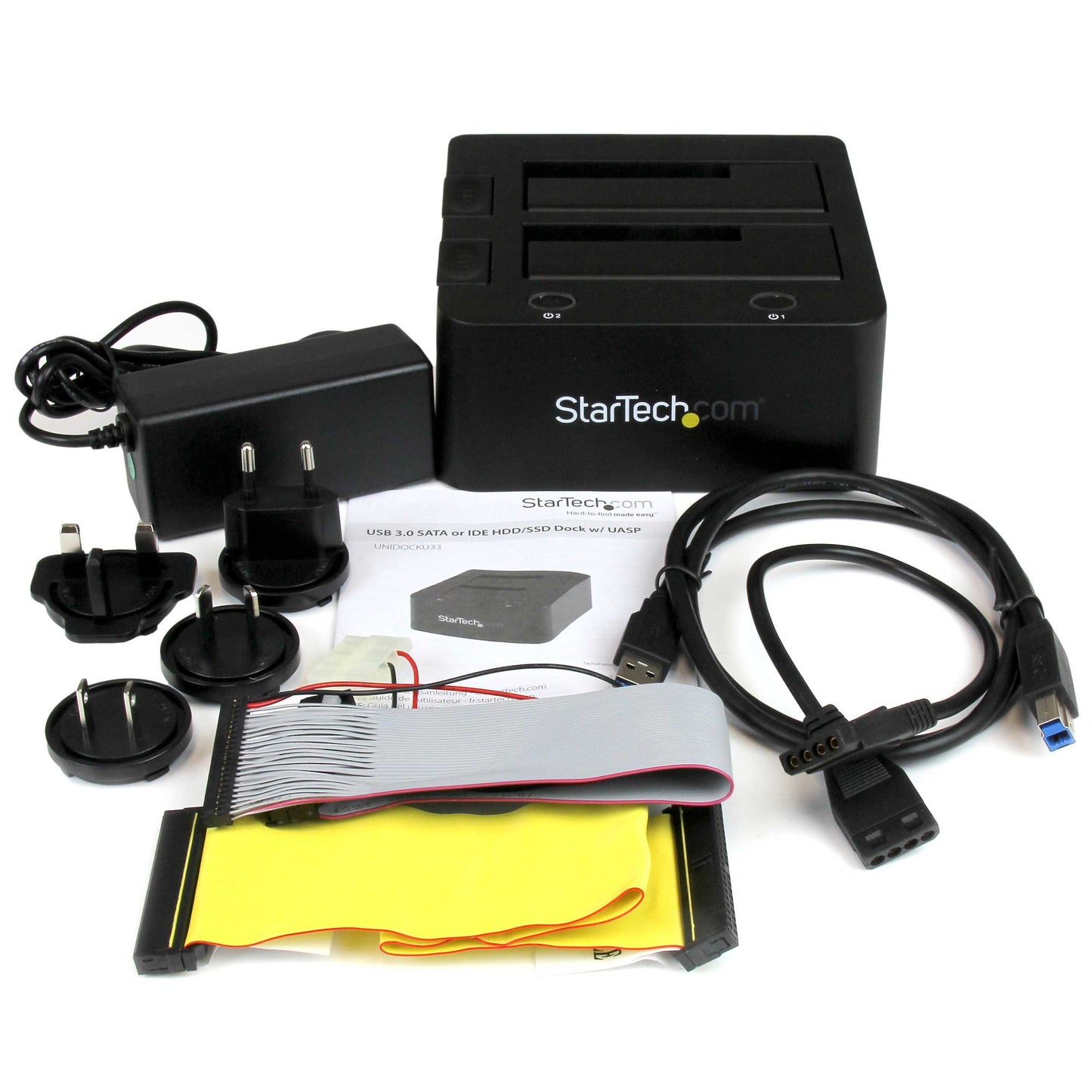 StarTech.com UNIDOCKU33 base de conexión para disco duro USB 3.2 Gen 1 (3.1 Gen 1) Type-B Negro