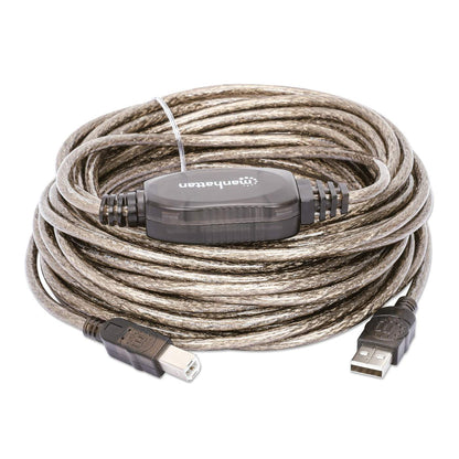 Cable Manhattan Extensión Activa USB Alta Velocidad A-B 11m Color Plata