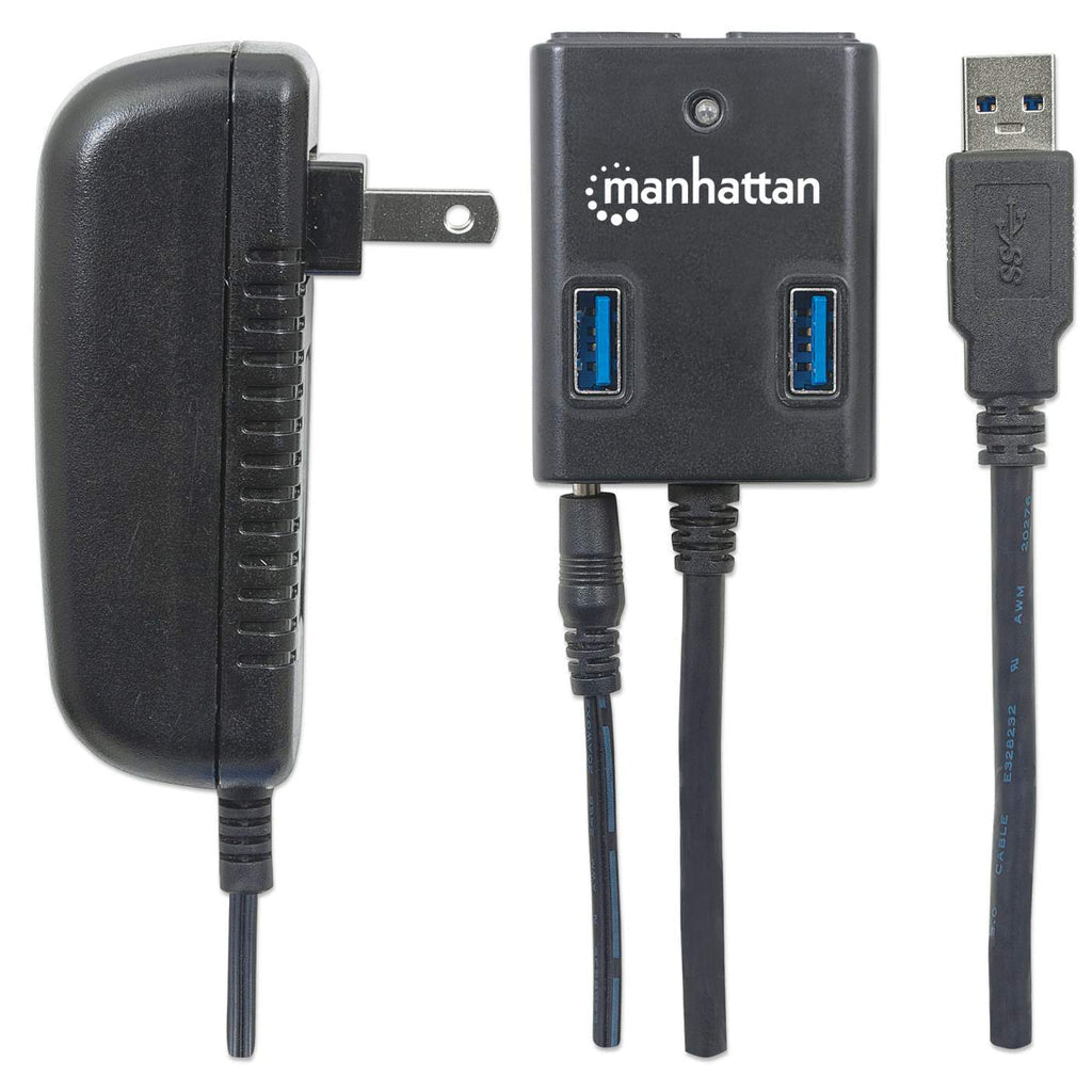 Hub Manhattan USB 3.0 Súper Velocidad 4 Puertos Color Negro