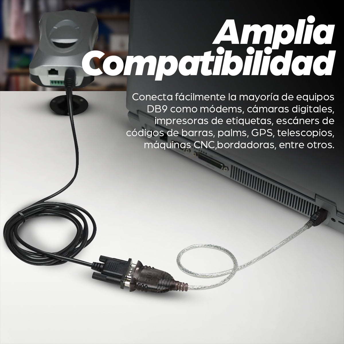 Convertidor Manhattan USB a Serial DB9M 45cm Bolsa