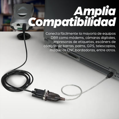 Convertidor Manhattan USB a Serial DB9M 45cm Bolsa