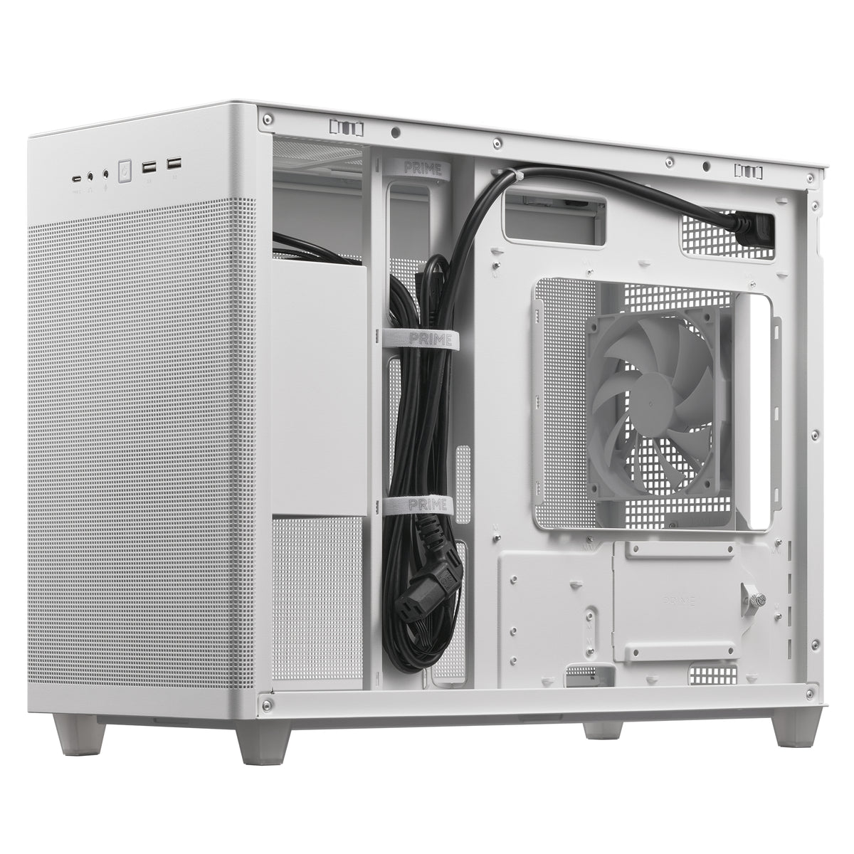 Gabinete Asus Prime AP201 White Paneles de Malla Micro ATX Blanco