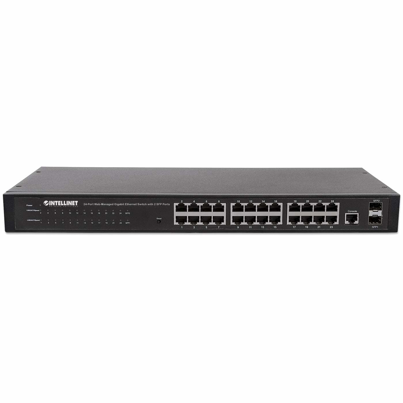 Intellinet 560917 dispositivo de redes Gestionado Gigabit Ethernet (10/100/1000) 1U Negro