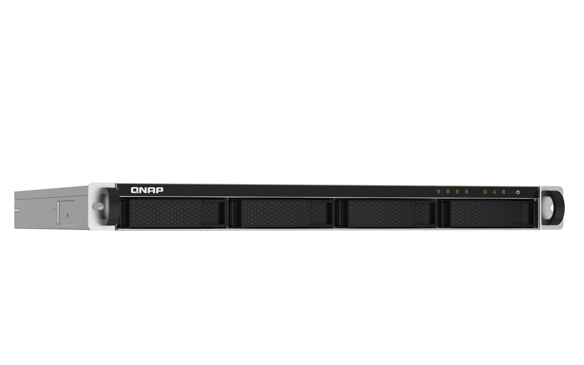 NAS QNAP TS-432PXU-RP de rack 1U, 4 bahías sin discos, Annapurna Labs AL324 de 1.7 GHz, 2 GB DDR4, aluminio y negro