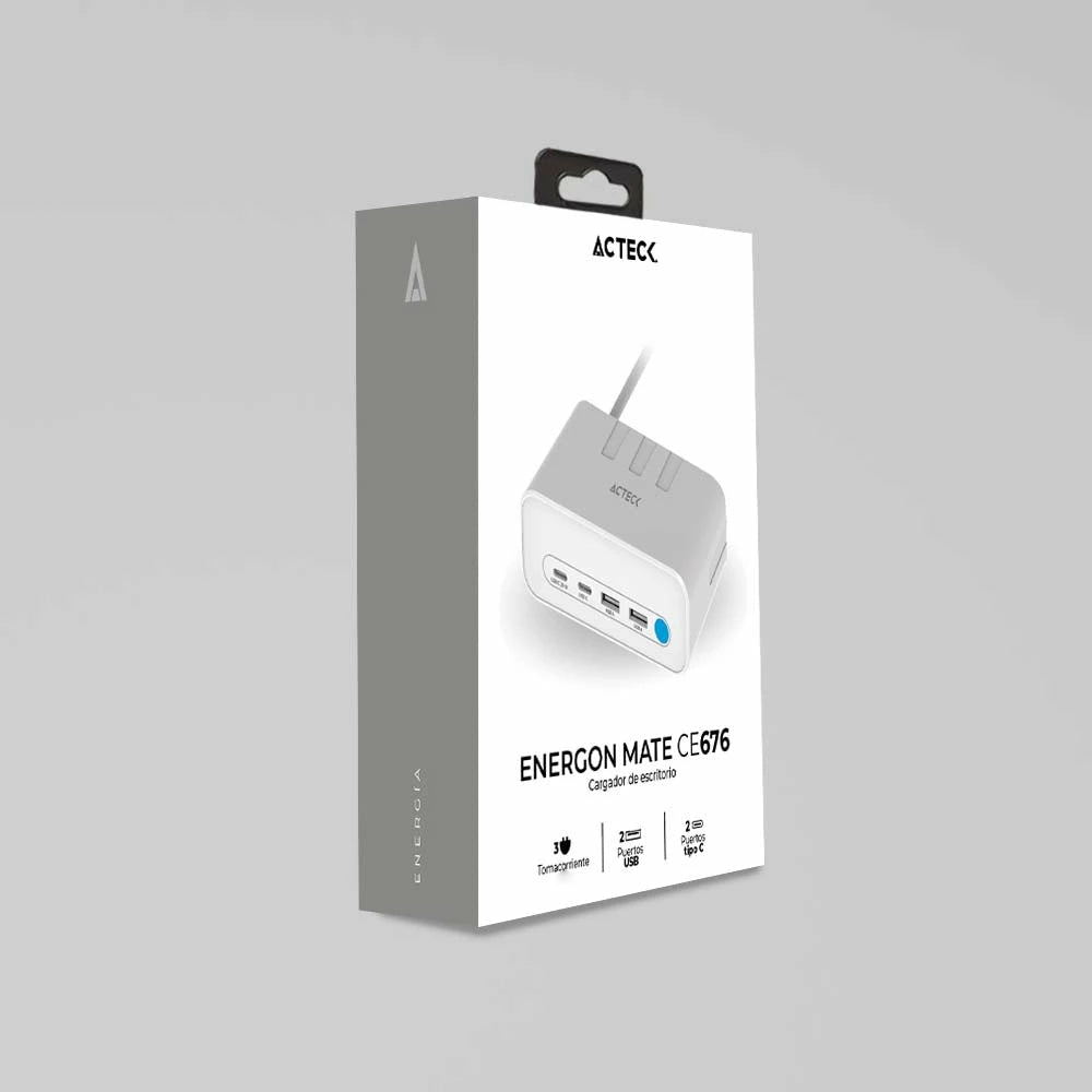 Acteck Energon Mate CE676 Universal Blanco Corriente alterna Carga rápida Interior