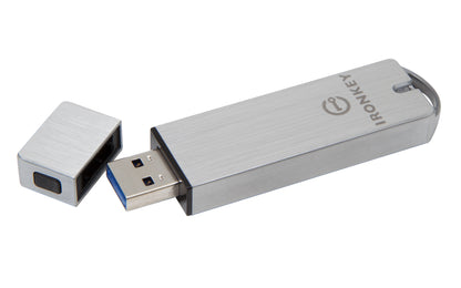 Memoria USB Kingston IronKey S1000 Flash 32GB Encriptado Criptochip Integrado Color Plata