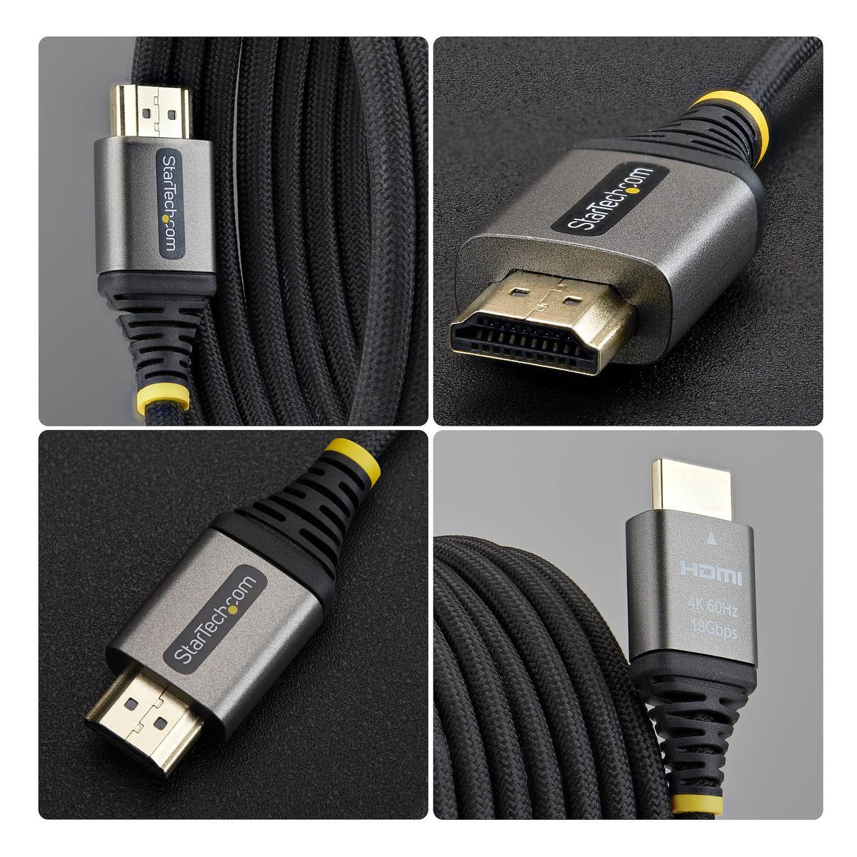 StarTech.com HDMI2-FLEX-4K60-1M cable HDMI HDMI Tipo A (Estándar) Negro, Plata