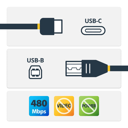 StarTech.com USB2CB3M cable USB USB 2.0 3 m USB C USB B 0.48 Gbit/s Negro