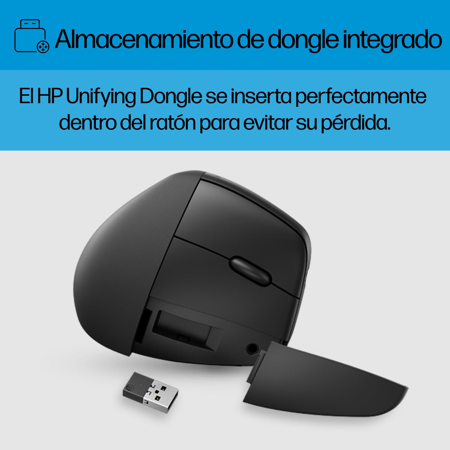 HP 925 Ergonomic Vertical Wireless Mouse ratón Oficina Diestro RF inalámbrico + bluetooth 4000 DPI