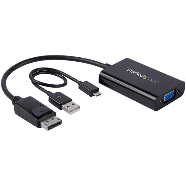 StarTech.com DP2VGAA adaptador de cable de vídeo 0.184 m Negro
