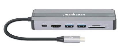 Manhattan 153928 base para laptop o replicador de puertos Alámbrico USB 3.2 Gen 1 (3.1 Gen 1) Type-C Negro, Plata