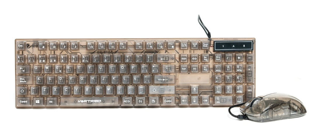 Kit Gamer Perfect Choice Teclado Transparente + Mouse Helumo Alámbrico Ergonómico y Resistente
