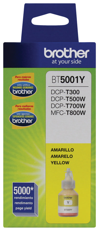 Brother BT5001Y cartucho de tinta 1 pieza(s) Original Extra (Súper) alto rendimiento Amarillo