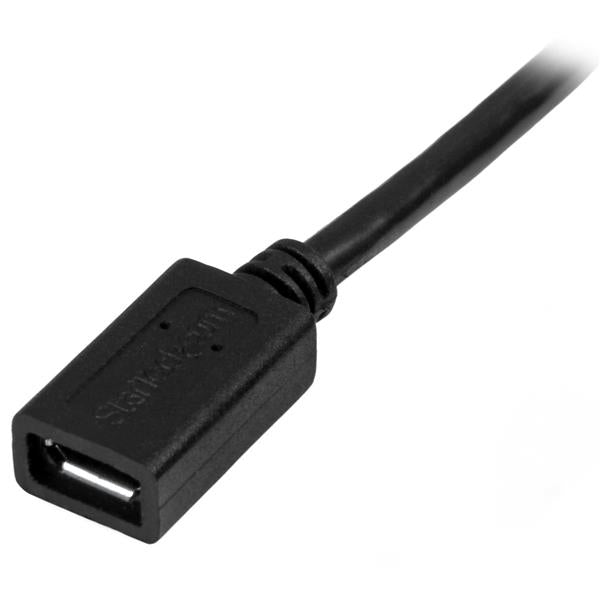StarTech.com USBUBEXT50CM cable USB USB 2.0 0.5 m Micro-USB B 0.48 Gbit/s Negro