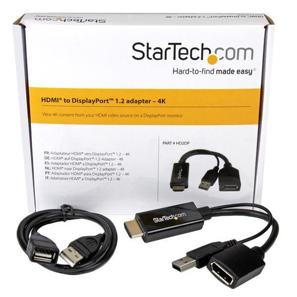 StarTech.com HD2DP adaptador de cable de vídeo Negro