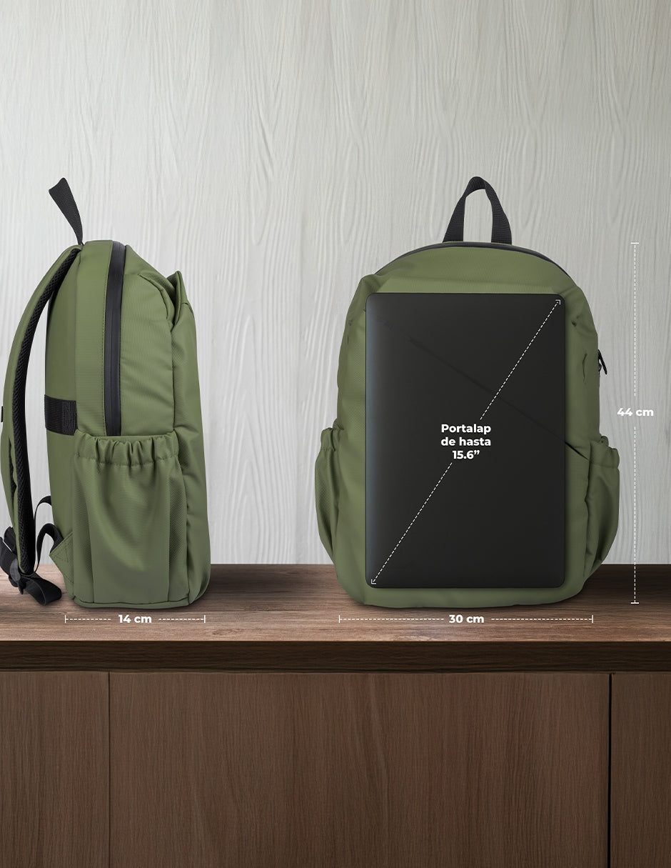 Mochila TechZone Style TZLBP29-V 16 Resistente a Salpicaduras 100% Poliester Color Verde