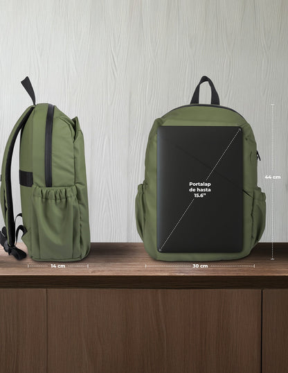Mochila TechZone Style TZLBP29-V 16 Resistente a Salpicaduras 100% Poliester Color Verde
