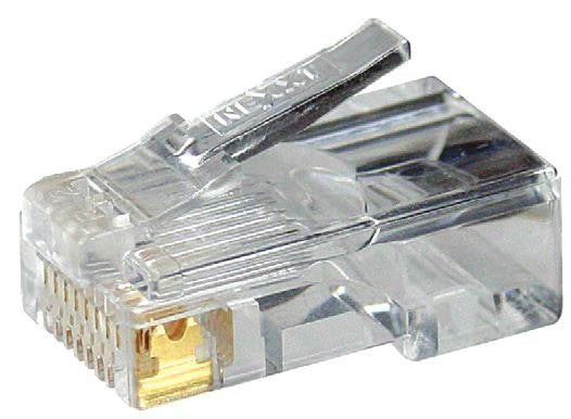 Conectores Modulares Nexxt Solutions AW102NXT01 Conector RJ45 Oro sobre Níquel 30µ Cat 5e Sin Blindaje (100 Pzas)