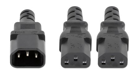Manhattan 157469 cable de alimentación Acoplador C14 Acoplador C13 x 2