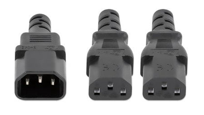 Manhattan 157469 cable de alimentación Acoplador C14 Acoplador C13 x 2