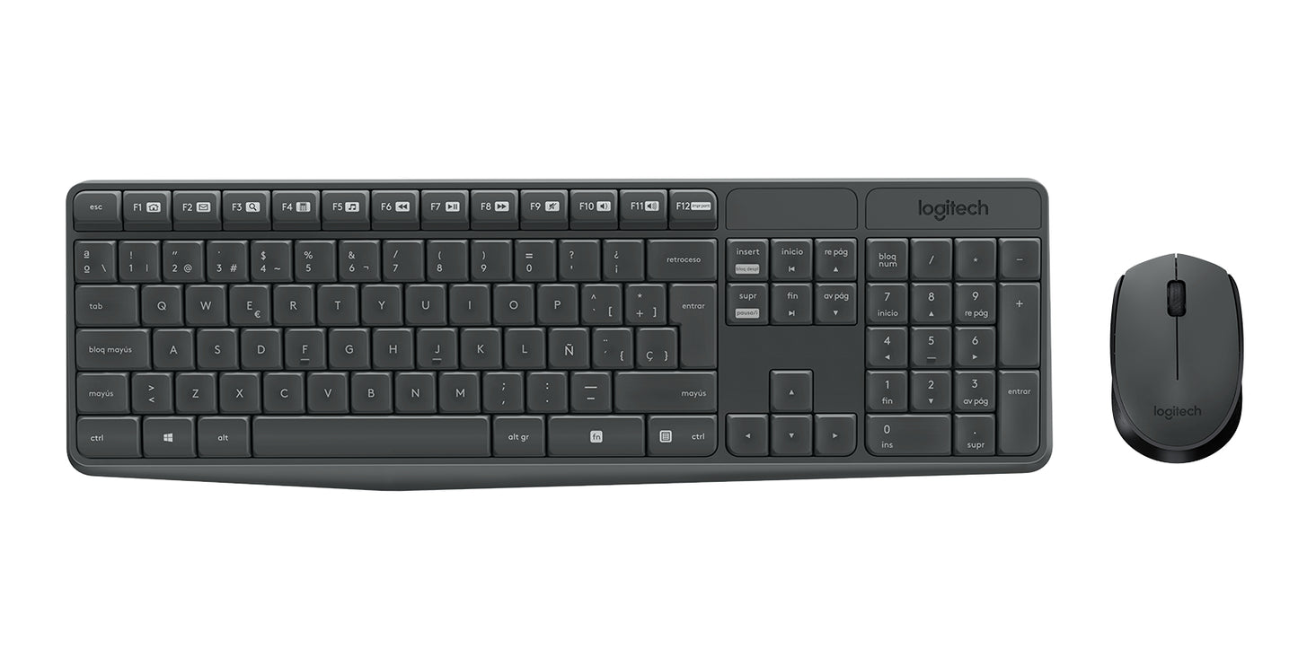 Kit Teclado y Mouse Logitech MK235 Inalámbrico USB Color Negro