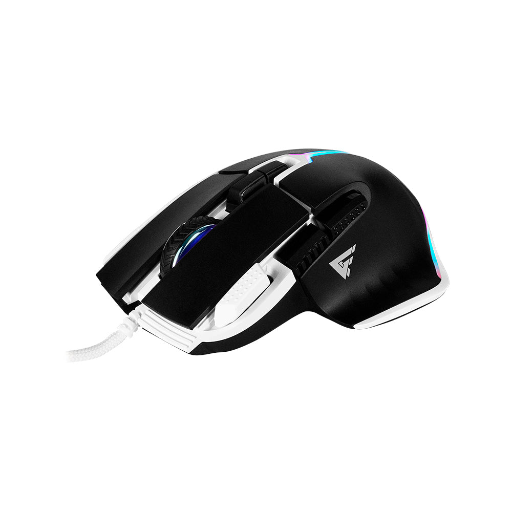 Mouse Game Factor MOG602 Click Láser Pixart 3370 19000 dpi 8 Botones Iluminación RGB Color Negro