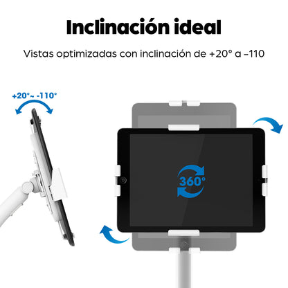 Soporte de Suelo Manhattan Antirrobo para Tablet/iPad 7.9" a 11" Color Blanco