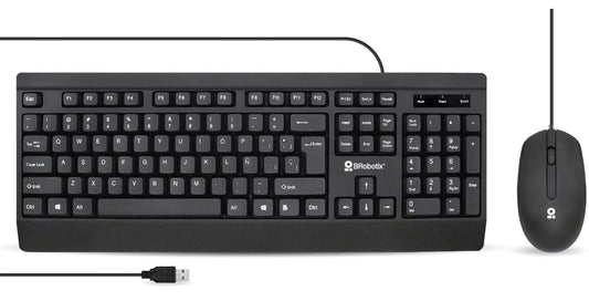 BRobotix 6007198 teclado Ratón incluido Universal USB QWERTY Inglés Negro