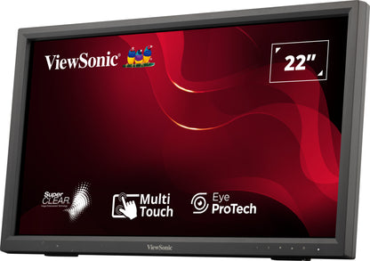 Viewsonic TD2223-2 monitor de computadora 55.9 cm (22") 1920 x 1080 Pixeles Full HD LCD Pantalla táctil Negro
