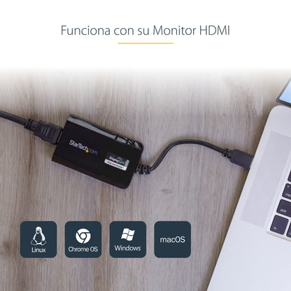 StarTech.com USB32HDPRO adaptador gráfico USB 1920 x 1200 Pixeles Negro
