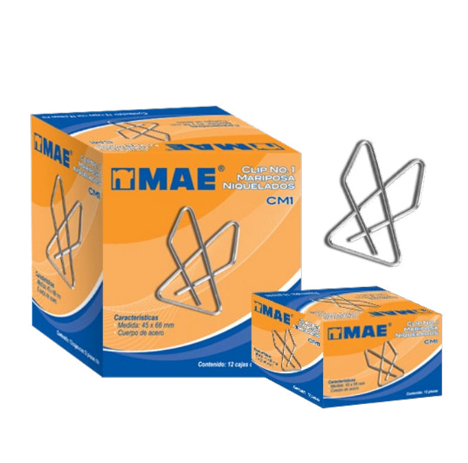 CLIP MARIPOSA MAE NO.1 C/12 CAJAS