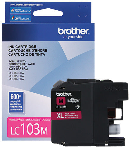 Tinta Brother LC103M Rendimiento 600 Páginas Color Magenta