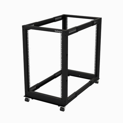 StarTech.com 4POSTRACK18U armario rack Rack o bastidor independiente Negro
