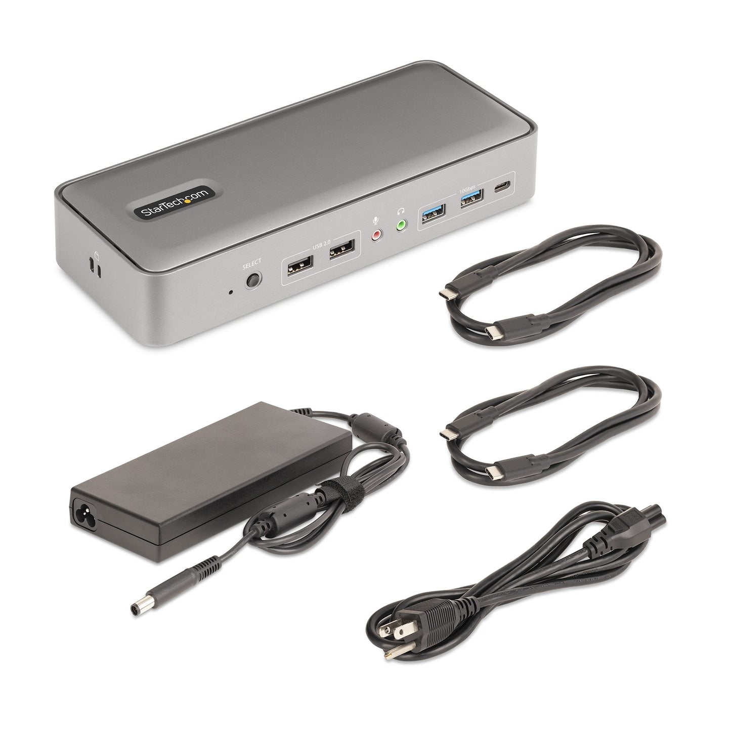 StarTech.com 129N-USBC-KVM-DOCK base para laptop o replicador de puertos Alámbrico USB 3.2 Gen 2 (3.1 Gen 2) Type-C Plata