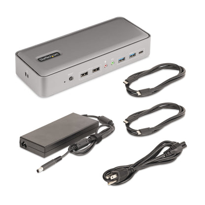 StarTech.com 129N-USBC-KVM-DOCK base para laptop o replicador de puertos Alámbrico USB 3.2 Gen 2 (3.1 Gen 2) Type-C Plata