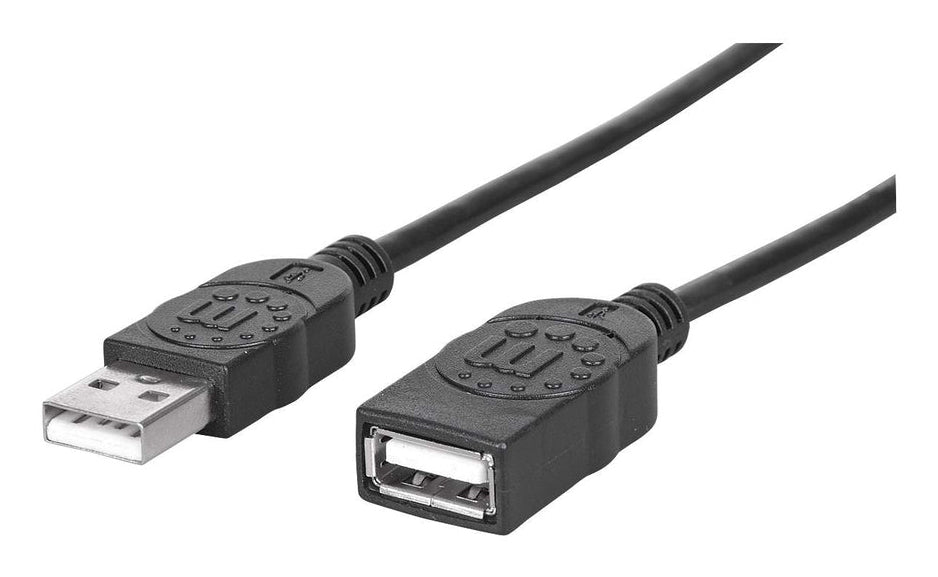 Cable Manhattan Extensión USB 2.0 Alta Velocidad 1.8m Color Negro
