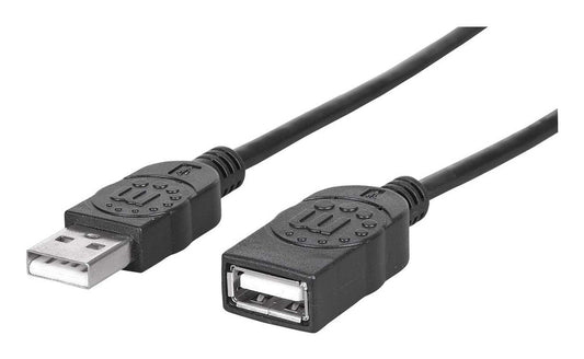 Cable Manhattan Extensión USB 2.0 Alta Velocidad 1.8m Color Negro